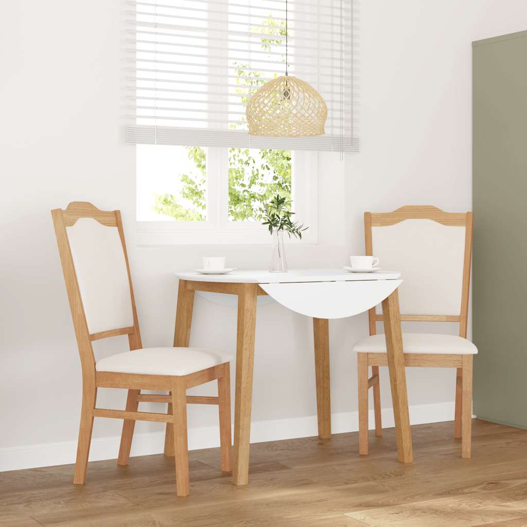 Sedie da Pranzo con Cuscini 2 pz in Legno Massello di Hevea