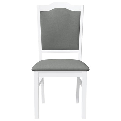 Sedie da Pranzo con Cuscini 2 pz Bianco Legno Massello di Hevea