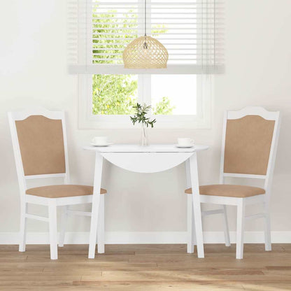Sedie da Pranzo con Cuscini 2 pz Bianco Legno Massello di Hevea