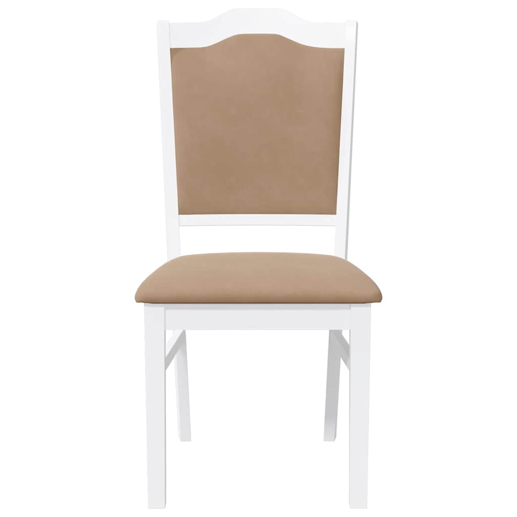 Sedie da Pranzo con Cuscini 2 pz Bianco Legno Massello di Hevea