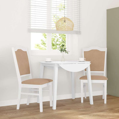 Sedie da Pranzo con Cuscini 2 pz Bianco Legno Massello di Hevea