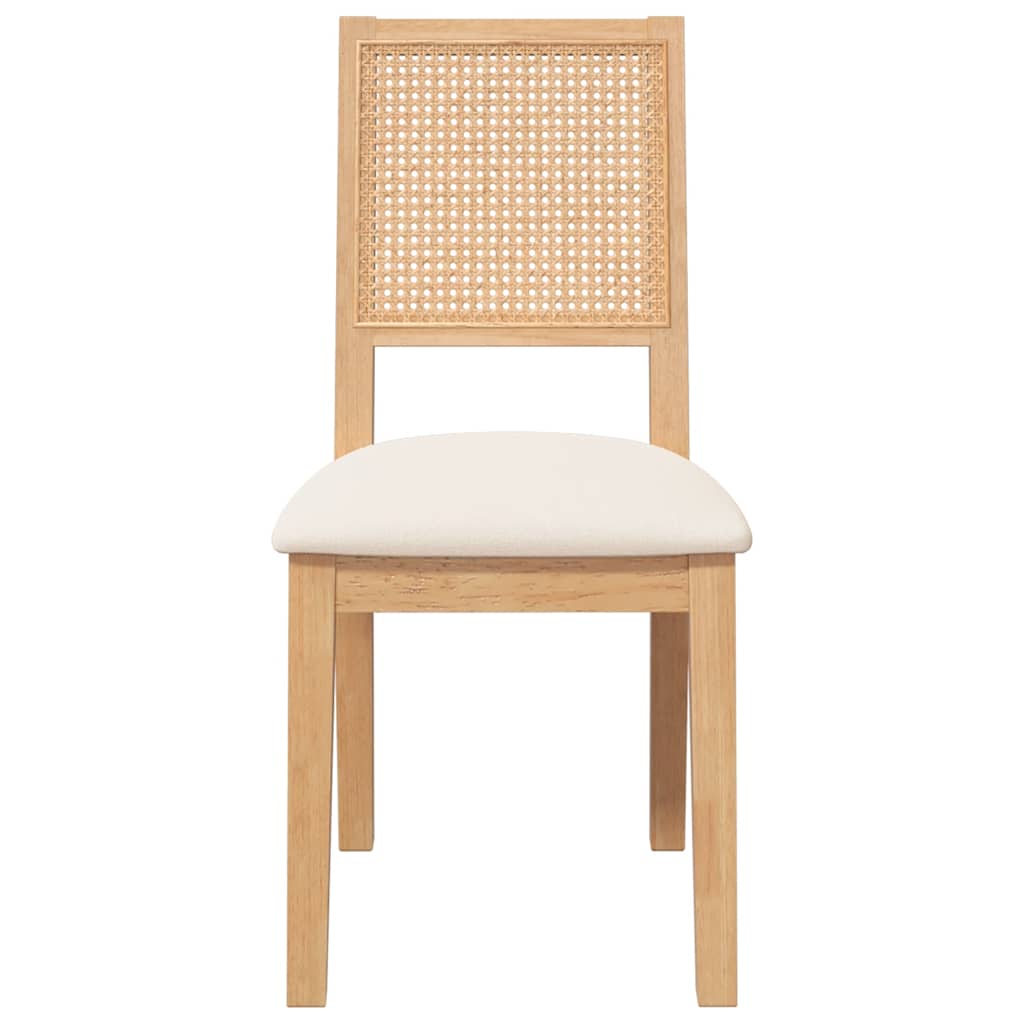 Sedie da Pranzo con Cuscini 2 pz in Legno Massello di Hevea