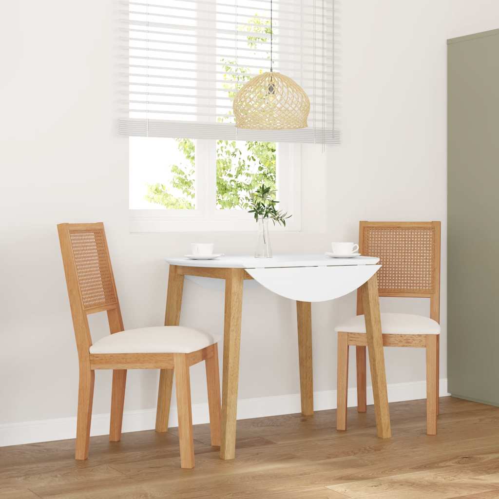 Sedie da Pranzo con Cuscini 2 pz in Legno Massello di Hevea