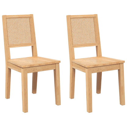 Sedie da Pranzo 2 pz in Legno Massello di Hevea