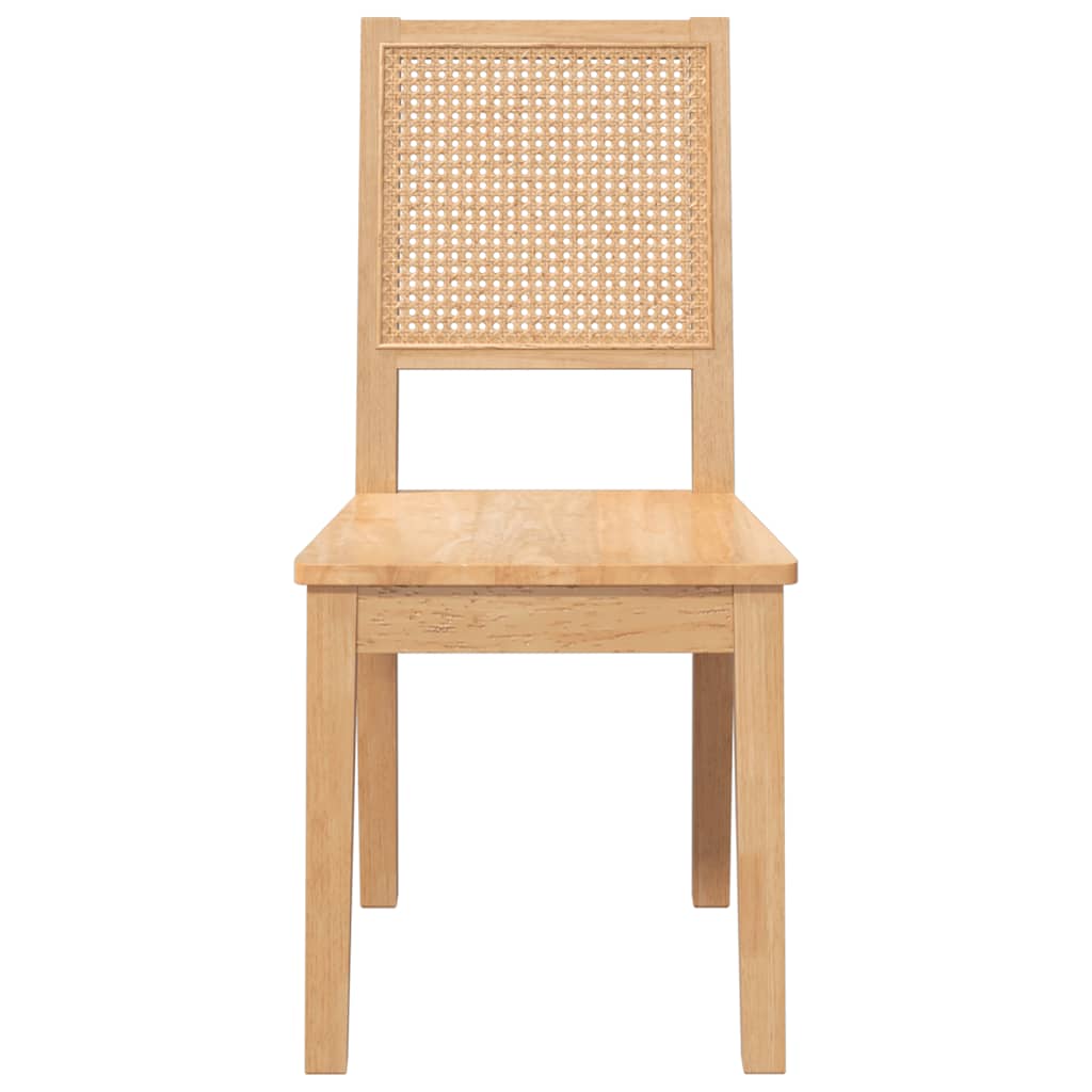 Sedie da Pranzo 2 pz in Legno Massello di Hevea