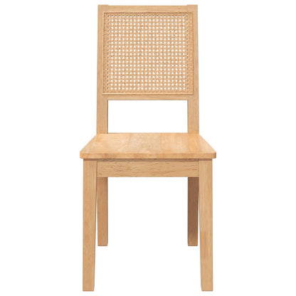 Sedie da Pranzo 2 pz in Legno Massello di Hevea