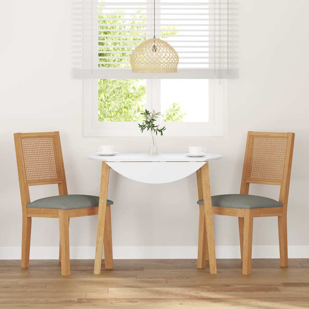 Sedie da Pranzo con Cuscini 2 pz in Legno Massello di Hevea