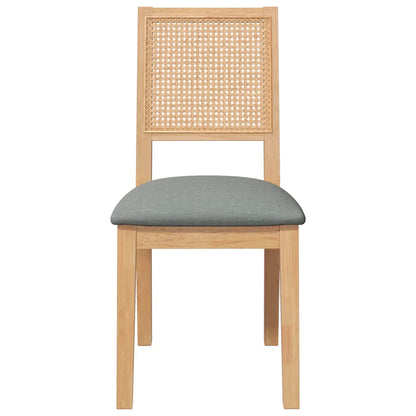 Sedie da Pranzo con Cuscini 2 pz in Legno Massello di Hevea