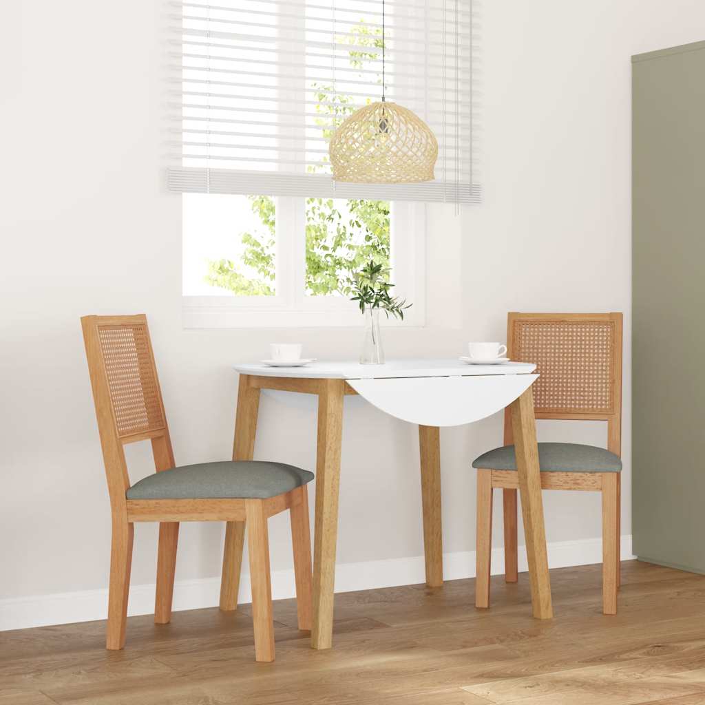 Sedie da Pranzo con Cuscini 2 pz in Legno Massello di Hevea