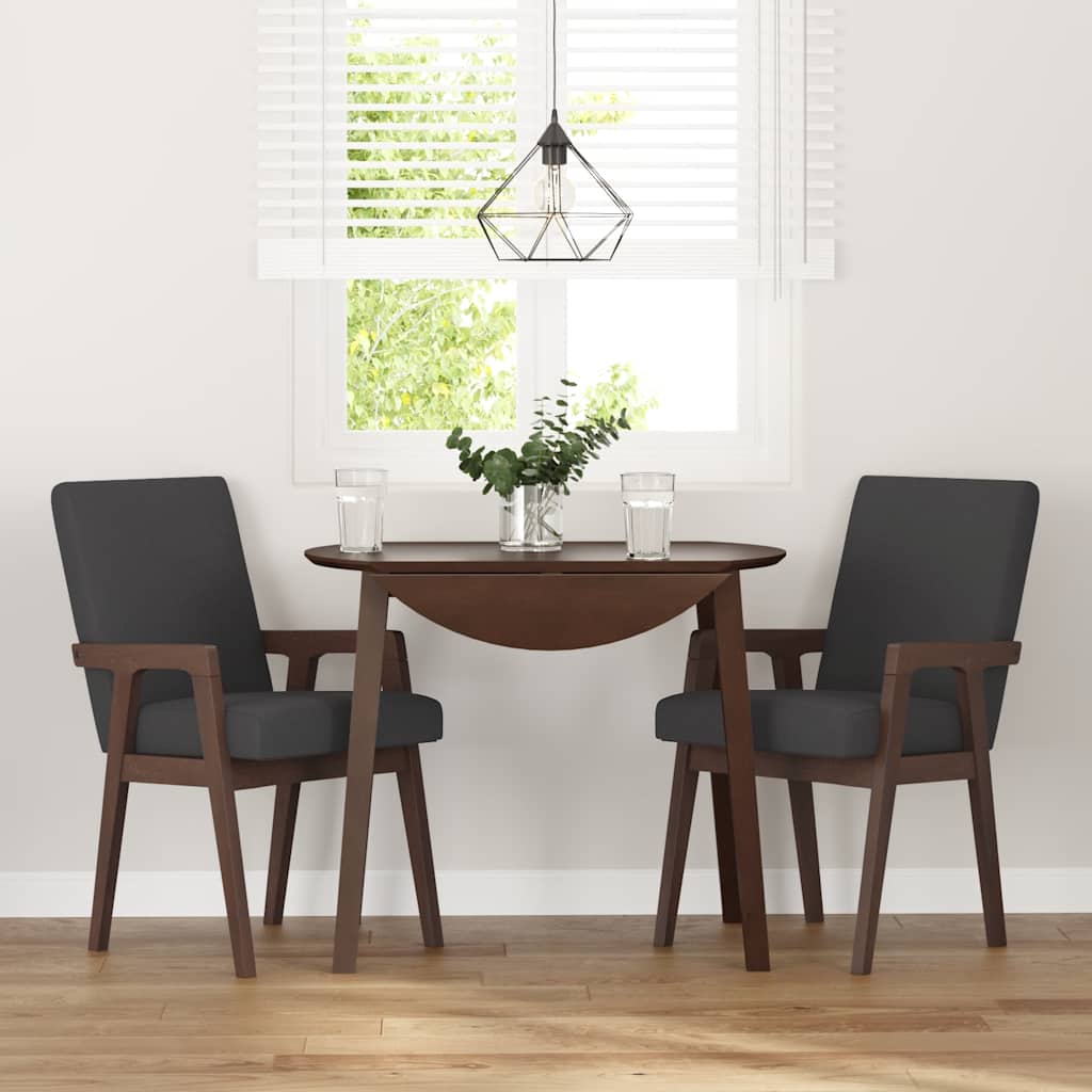 Sedie da Pranzo con Cuscini 2pz Marrone Legno Massello di Hevea