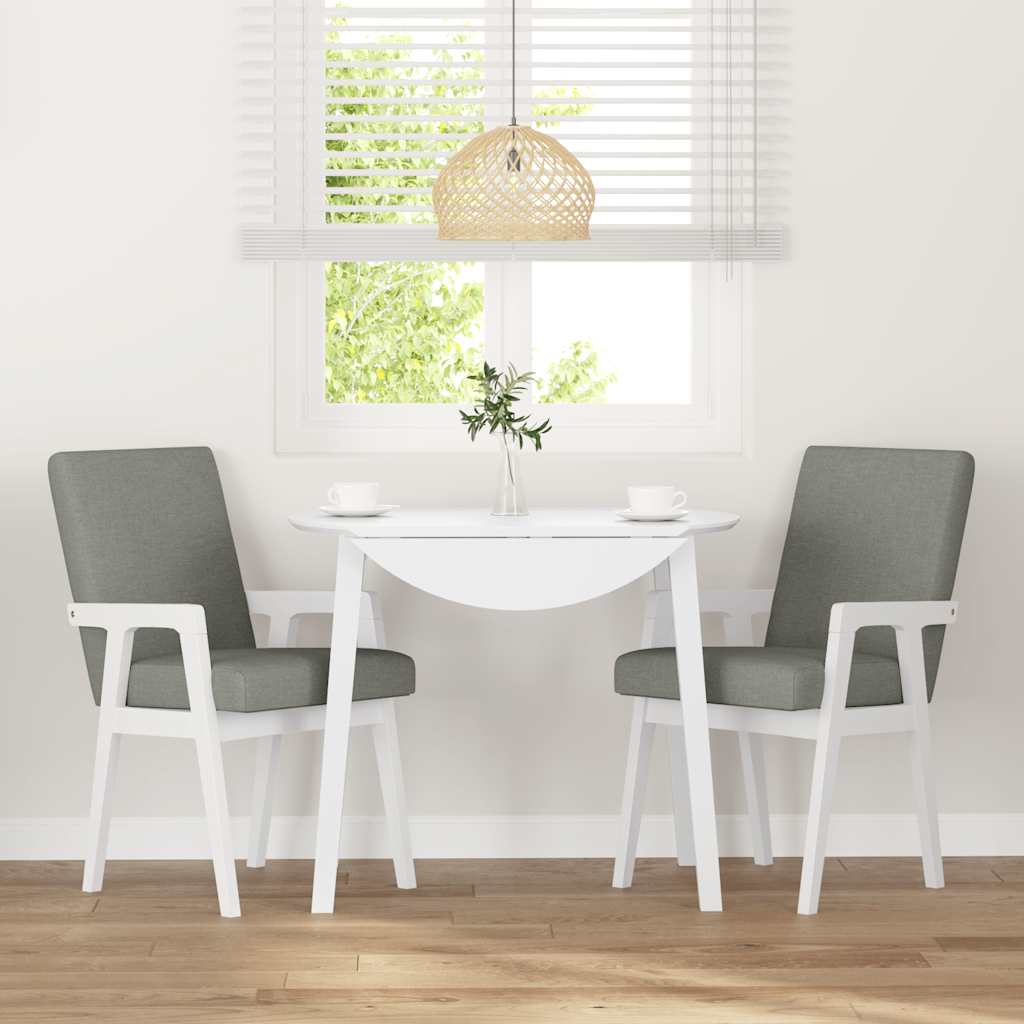 Sedie da Pranzo con Cuscini 2 pz Bianco Legno Massello di Hevea