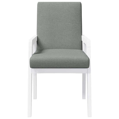 Sedie da Pranzo con Cuscini 2 pz Bianco Legno Massello di Hevea