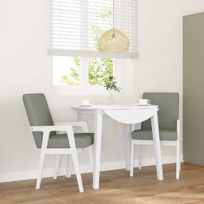 Sedie da Pranzo con Cuscini 2 pz Bianco Legno Massello di Hevea