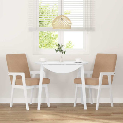 Sedie da Pranzo con Cuscini 2 pz Bianco Legno Massello di Hevea