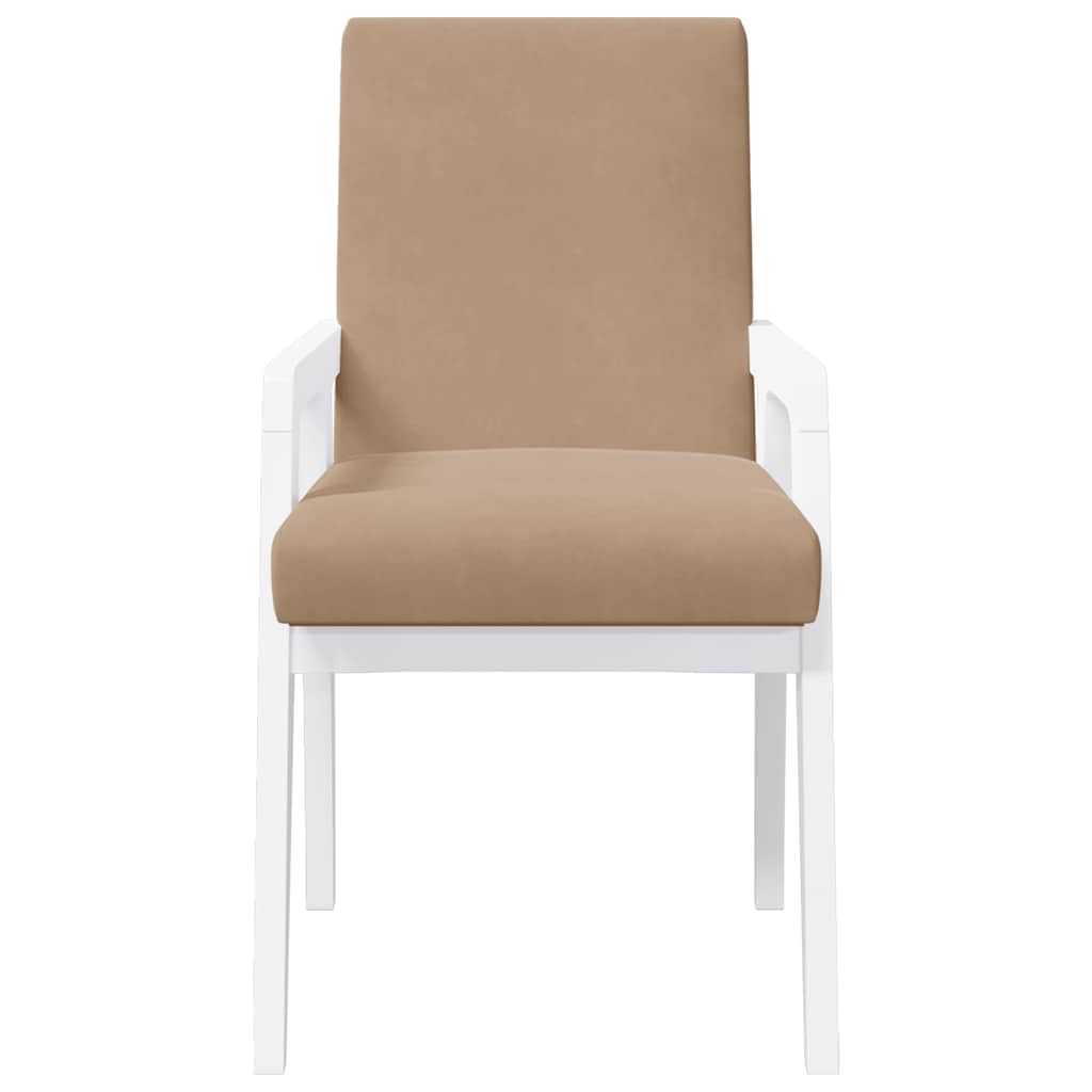 Sedie da Pranzo con Cuscini 2 pz Bianco Legno Massello di Hevea