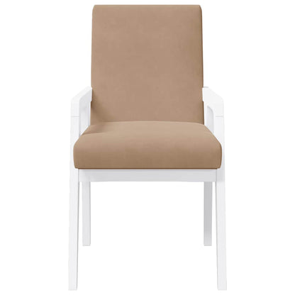 Sedie da Pranzo con Cuscini 2 pz Bianco Legno Massello di Hevea
