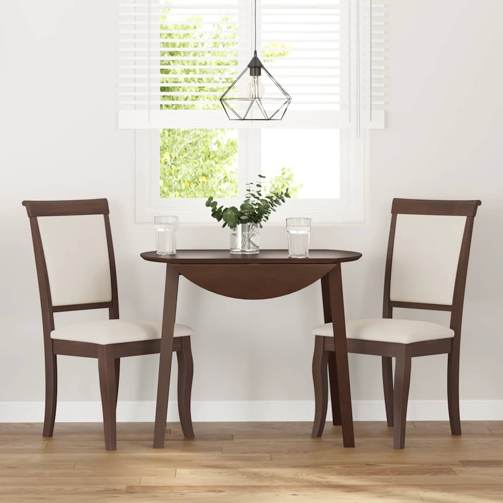 Sedie da Pranzo con Cuscini 2pz Marrone Legno Massello di Hevea