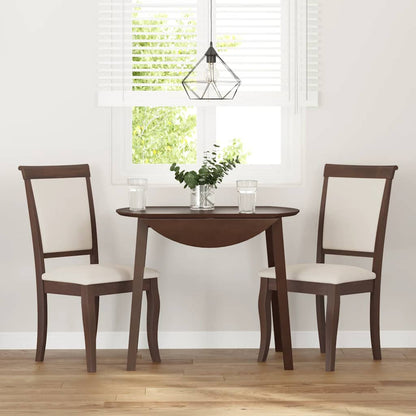 Sedie da Pranzo con Cuscini 2pz Marrone Legno Massello di Hevea