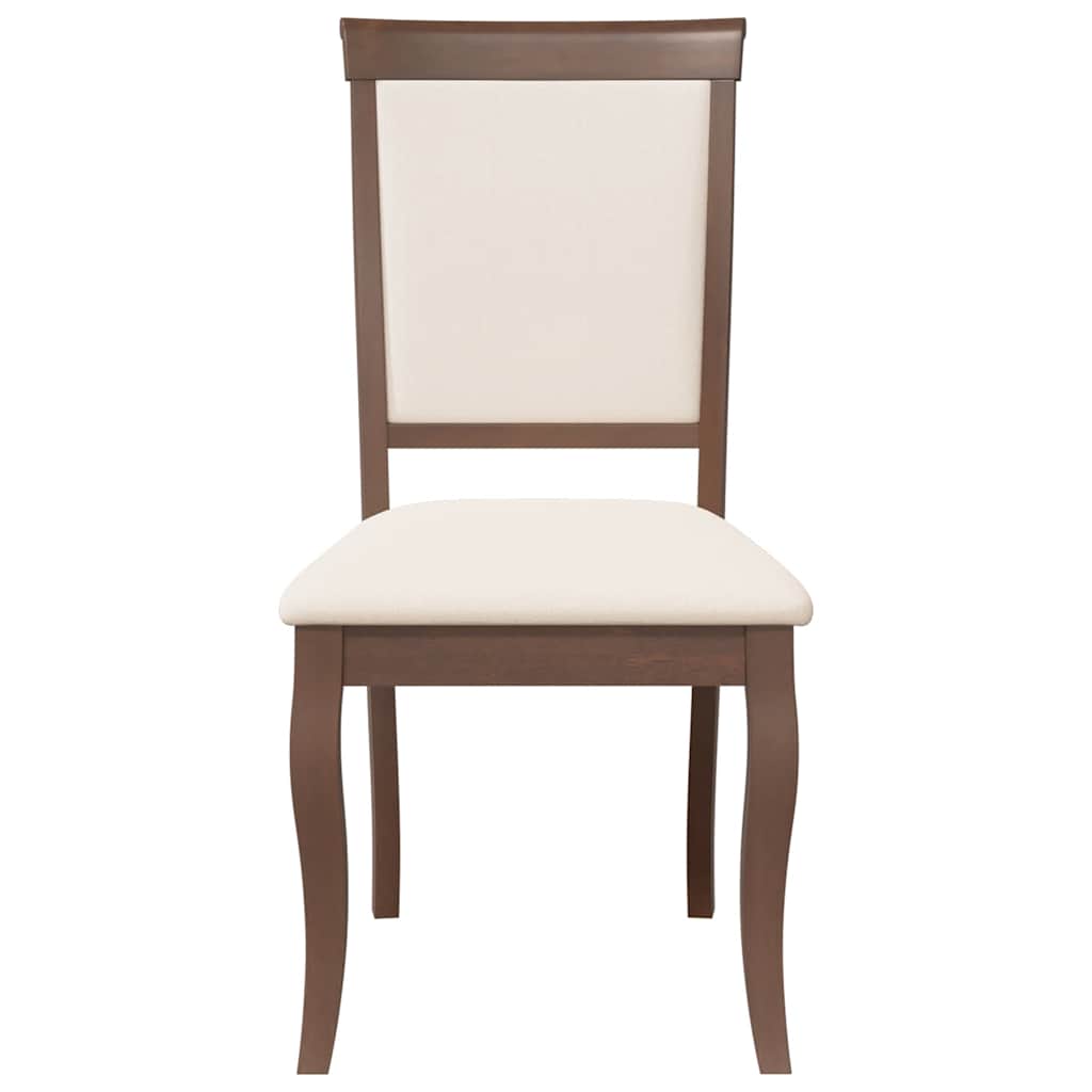 Sedie da Pranzo con Cuscini 2pz Marrone Legno Massello di Hevea