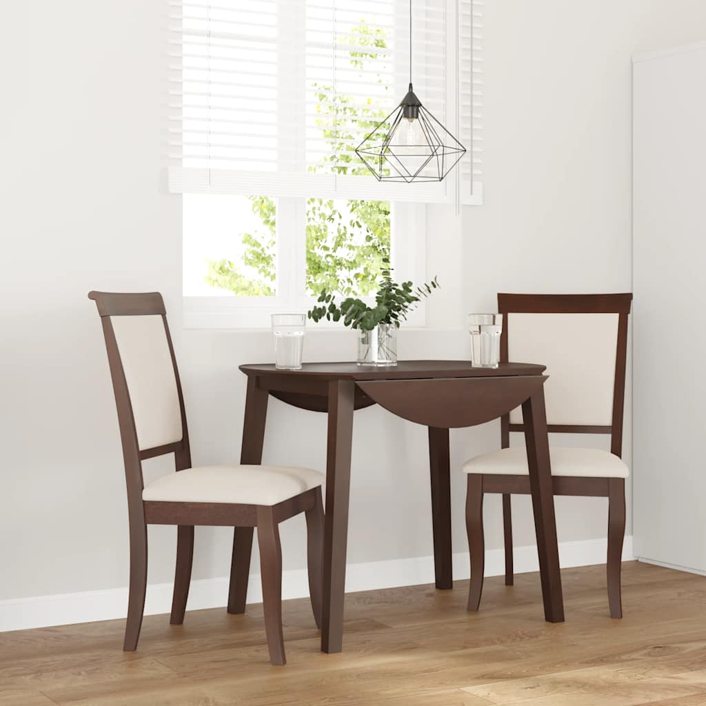 Sedie da Pranzo con Cuscini 2pz Marrone Legno Massello di Hevea