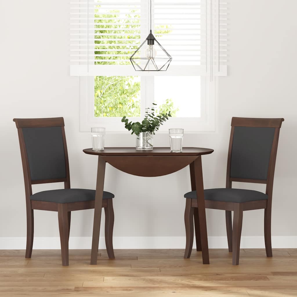 Sedie da Pranzo con Cuscini 2pz Marrone Legno Massello di Hevea