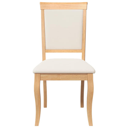 Sedie da Pranzo con Cuscini 2 pz Naturale Legno Massello Hevea
