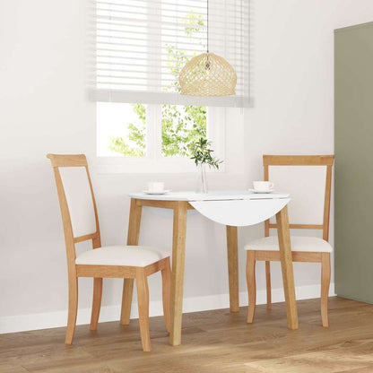 Sedie da Pranzo con Cuscini 2 pz Naturale Legno Massello Hevea