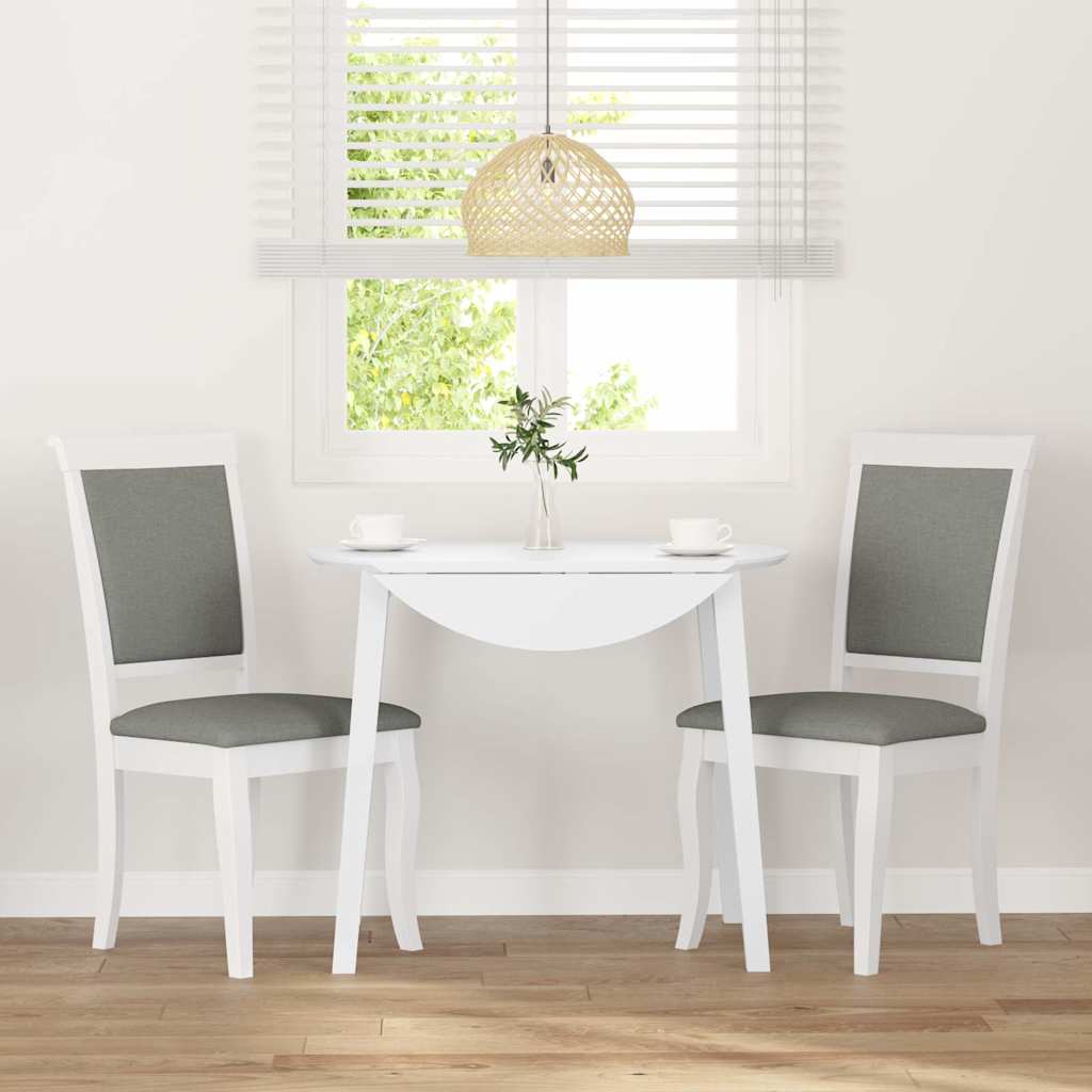 Sedie da Pranzo con Cuscini 2 pz Bianco Legno Massello di Hevea