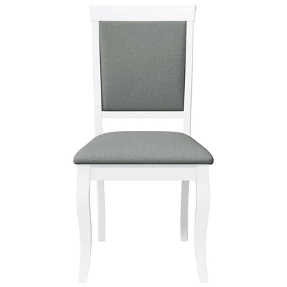 Sedie da Pranzo con Cuscini 2 pz Bianco Legno Massello di Hevea