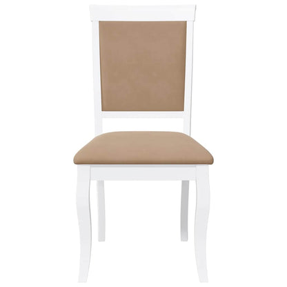 Sedie da Pranzo con Cuscini 2 pz Bianco Legno Massello di Hevea