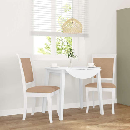 Sedie da Pranzo con Cuscini 2 pz Bianco Legno Massello di Hevea