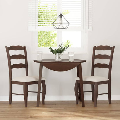 Sedie da Pranzo con Cuscini 2pz Marrone Legno Massello di Hevea