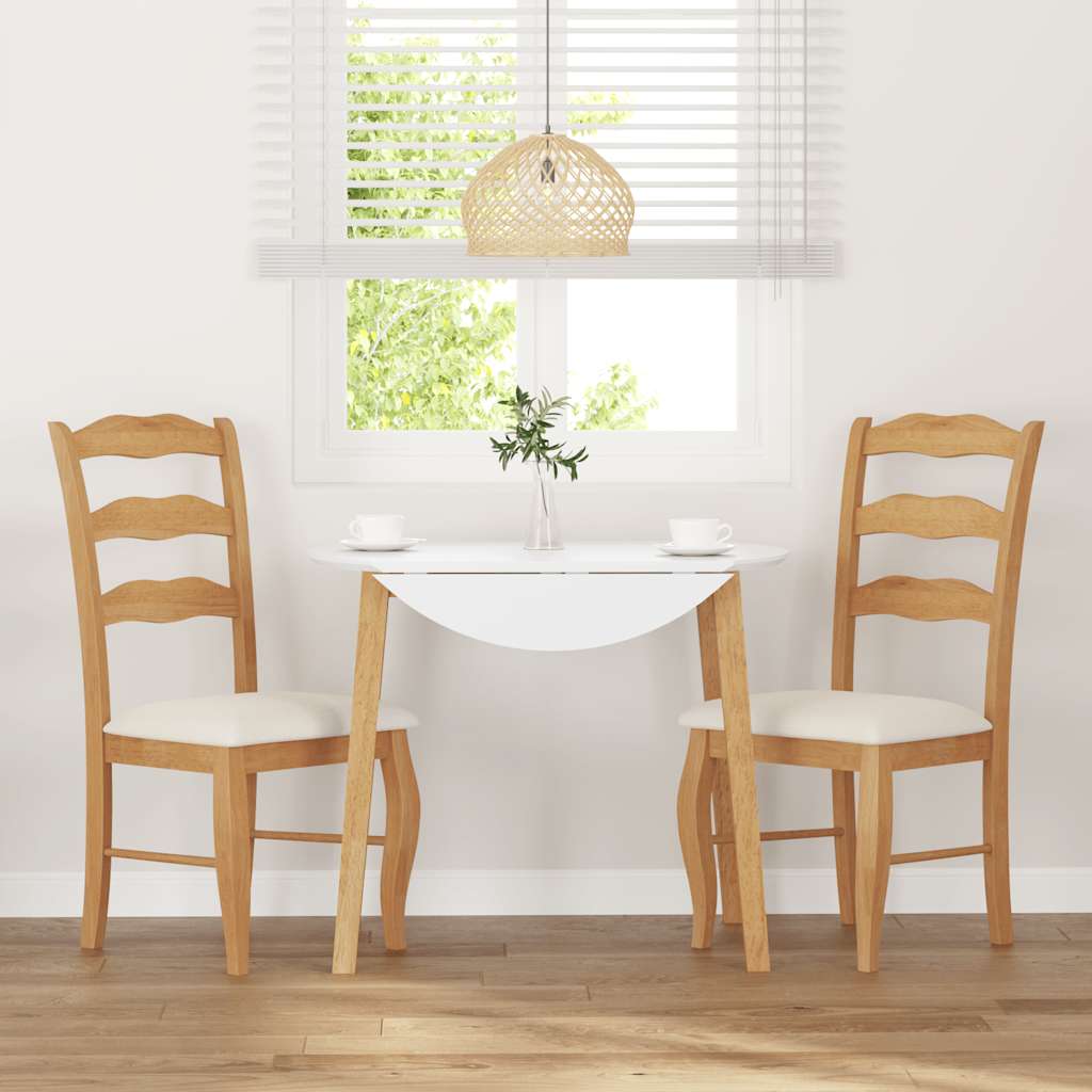 Sedie da Pranzo con Cuscini 2 pz Naturale Legno Massello Hevea