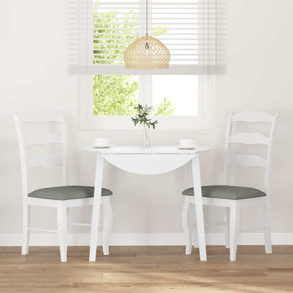 Sedie da Pranzo con Cuscini 2 pz Bianco Legno Massello di Hevea