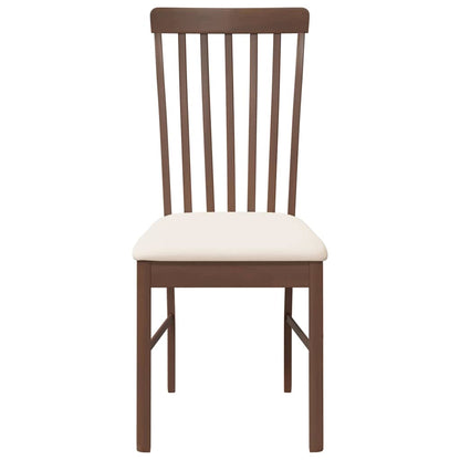 Sedie da Pranzo con Cuscini 2pz Marrone Legno Massello di Hevea