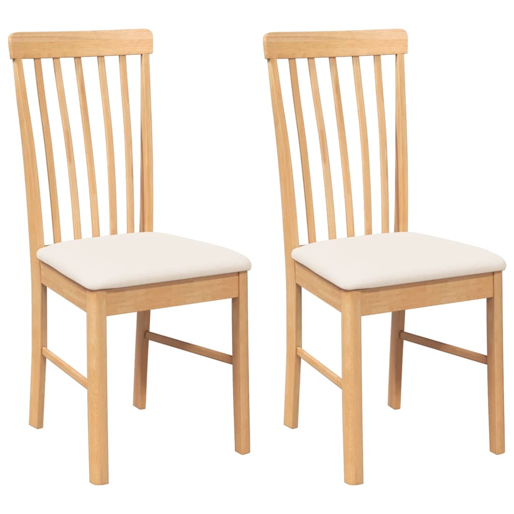 Sedie da Pranzo con Cuscini 2 pz in Legno Massello di Hevea