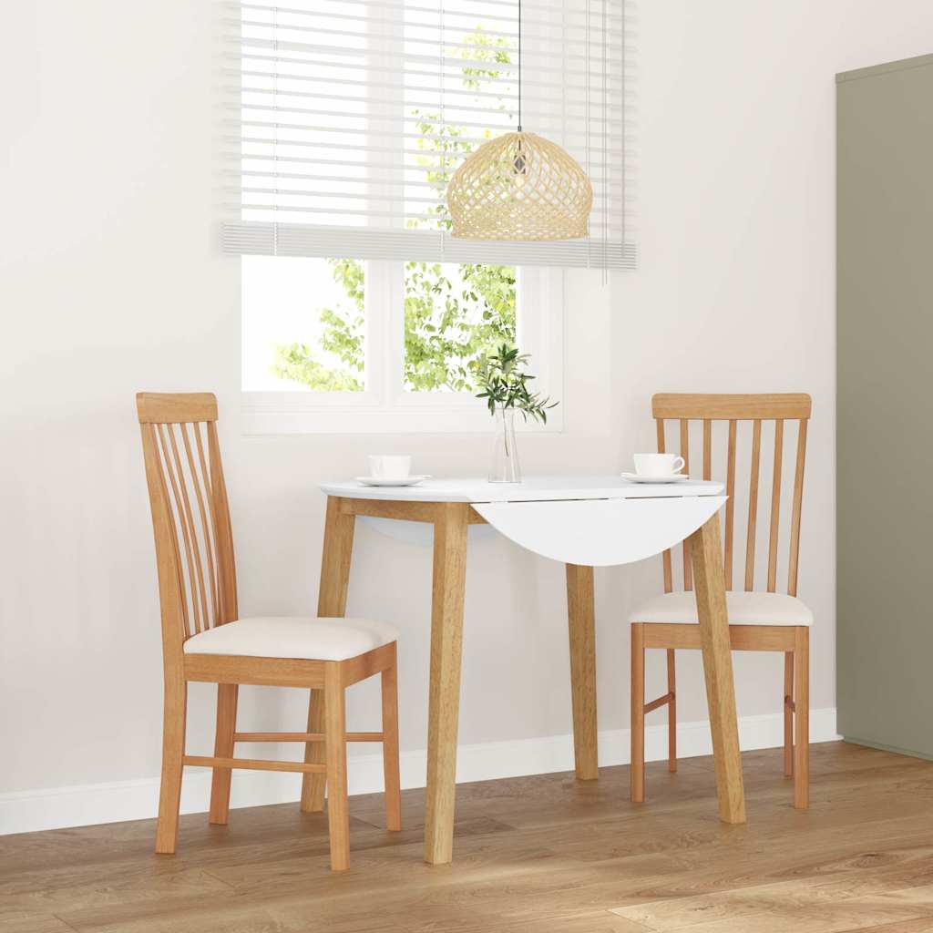 Sedie da Pranzo con Cuscini 2 pz in Legno Massello di Hevea