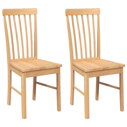 Sedie da Pranzo 2 pz in Legno Massello di Hevea