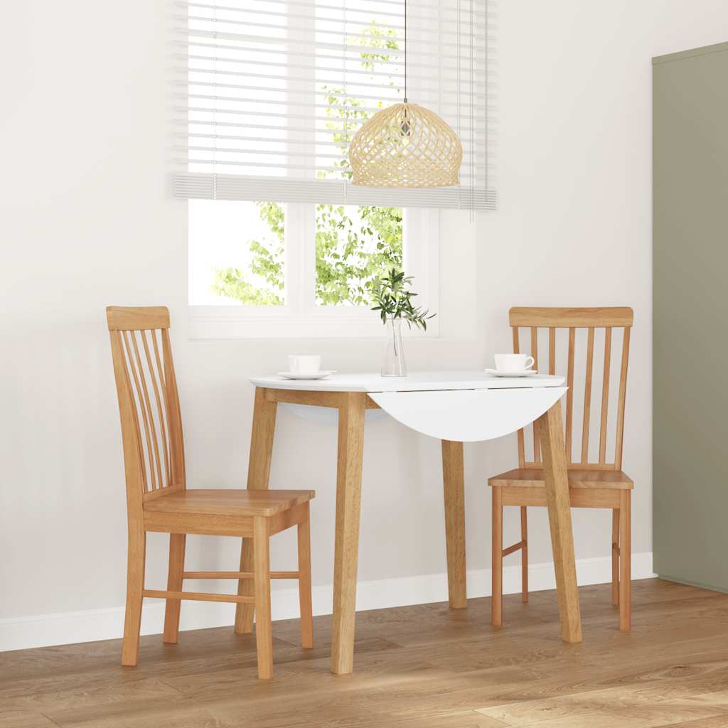 Sedie da Pranzo 2 pz in Legno Massello di Hevea