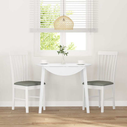 Sedie da Pranzo con Cuscini 2 pz Bianco Legno Massello di Hevea