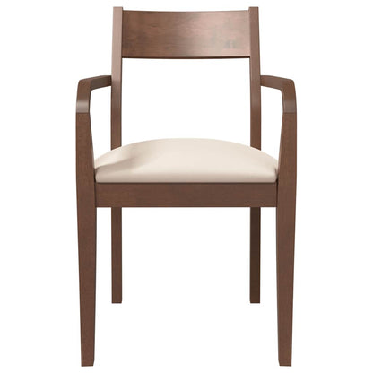 Sedie da Pranzo con Cuscini 2pz Marrone Legno Massello di Hevea