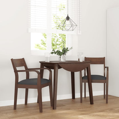Sedie da Pranzo con Cuscini 2pz Marrone Legno Massello di Hevea
