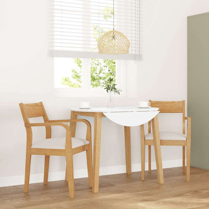 Sedie da Pranzo con Cuscini 2 pz Naturale Legno Massello Hevea