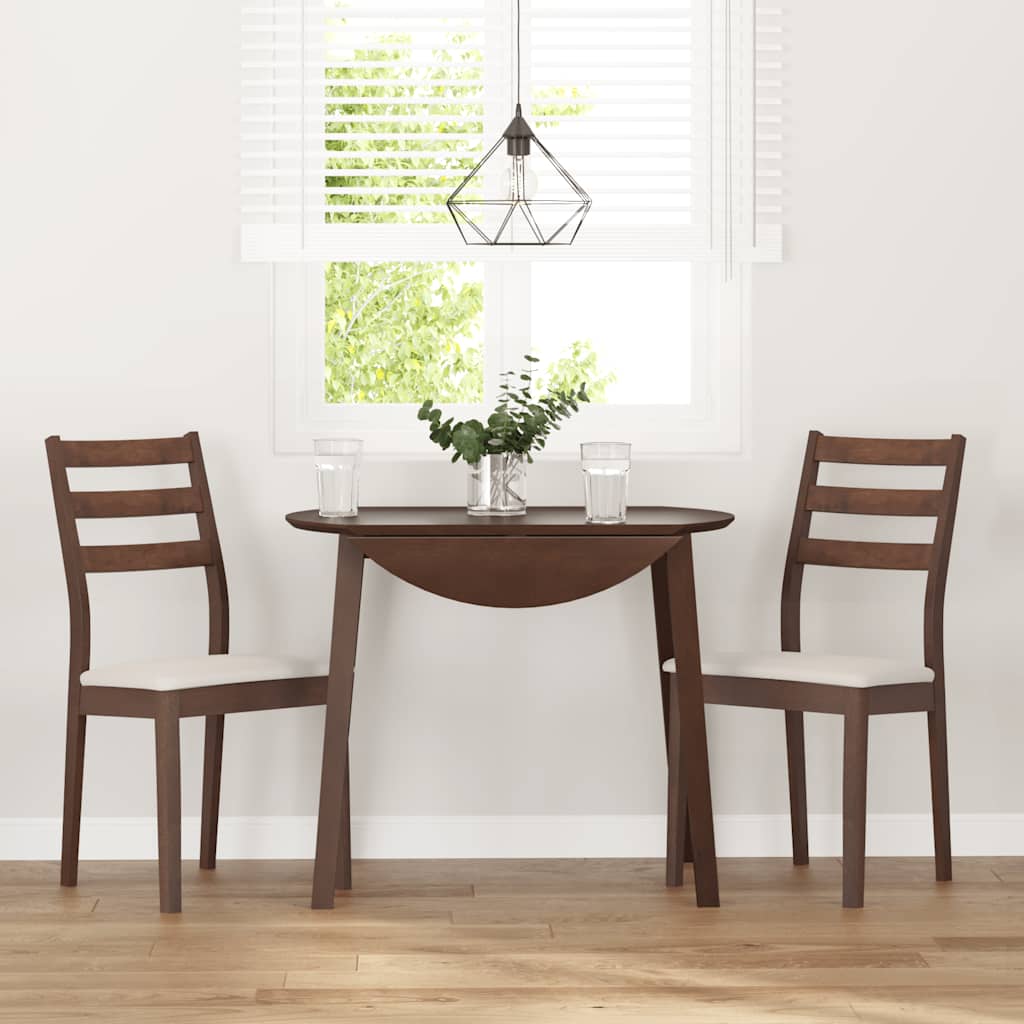 Sedie da Pranzo con Cuscini 2pz Marrone Legno Massello di Hevea