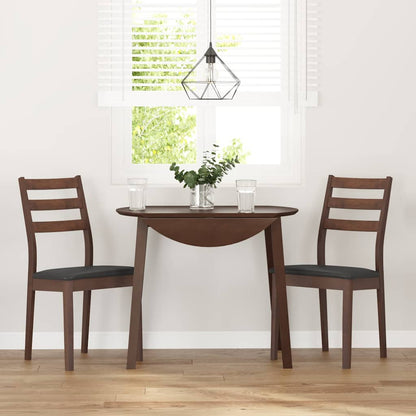 Sedie da Pranzo con Cuscini 2pz Marrone Legno Massello di Hevea