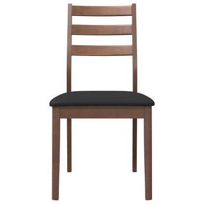Sedie da Pranzo con Cuscini 2pz Marrone Legno Massello di Hevea