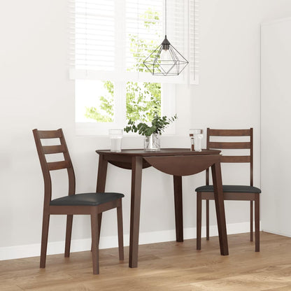 Sedie da Pranzo con Cuscini 2pz Marrone Legno Massello di Hevea