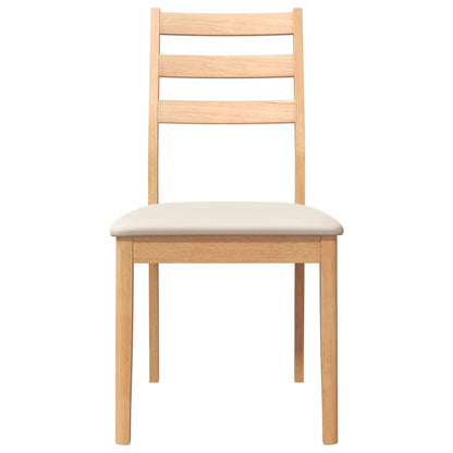 Sedie da Pranzo con Cuscini 2 pz Naturale Legno Massello Hevea