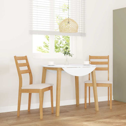 Sedie da Pranzo con Cuscini 2 pz Naturale Legno Massello Hevea