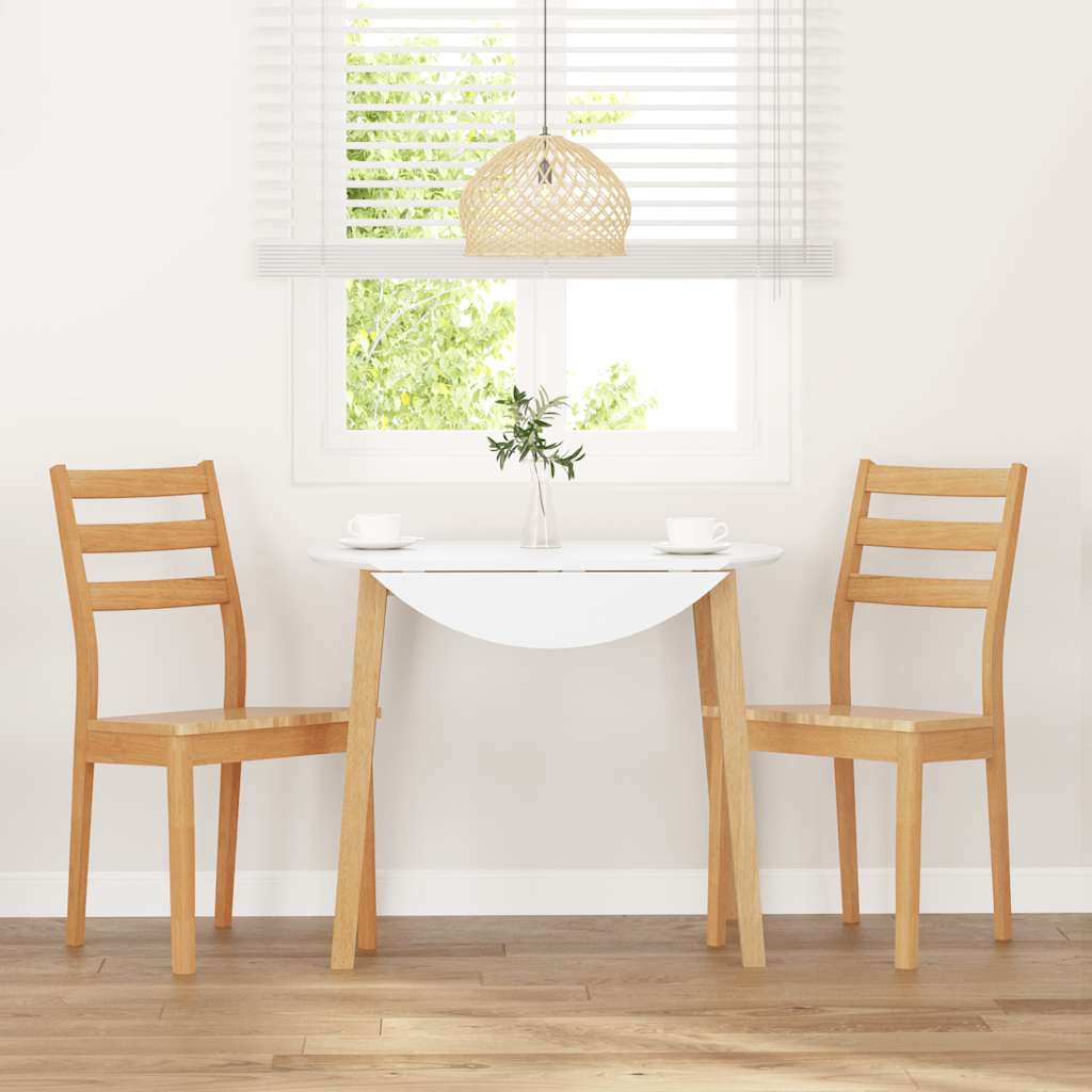 Sedie da Pranzo 2 pz Naturale in Legno Massello di Hevea